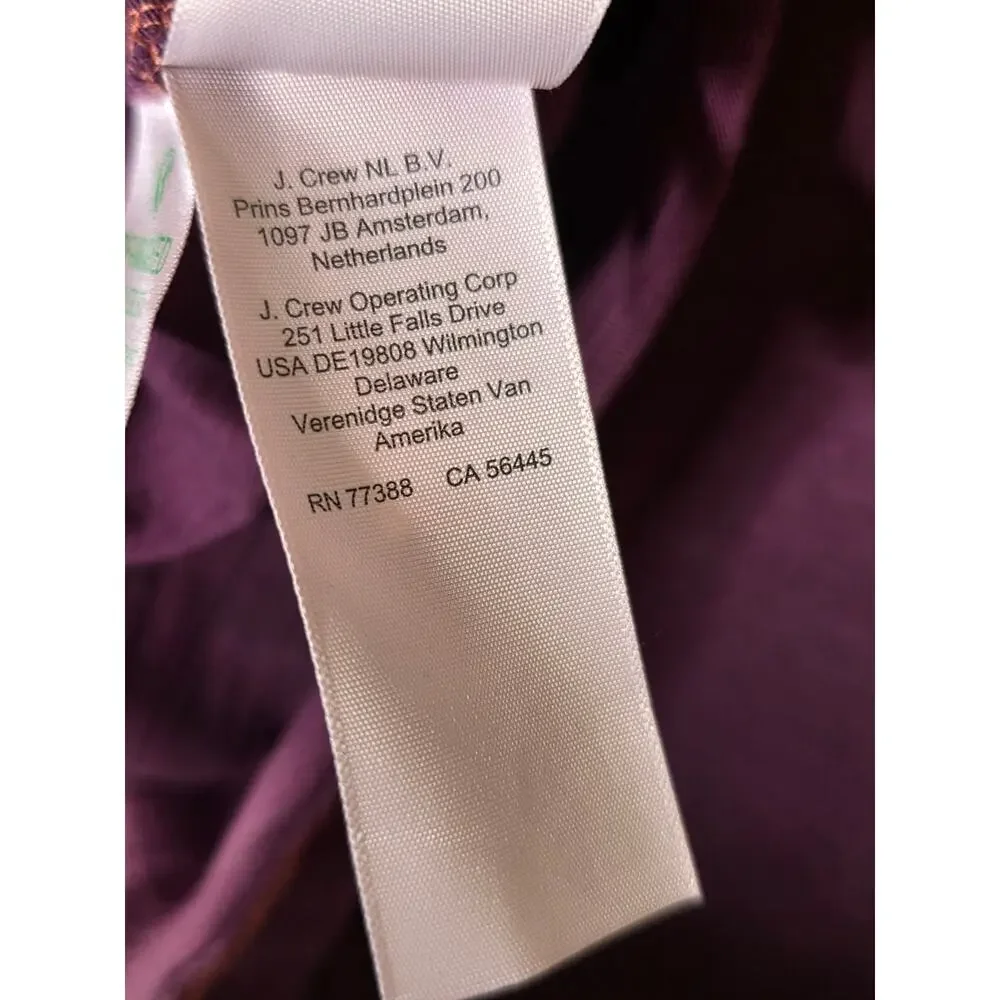 J Crew Organic Slub Cropped Short sleeve T-shirt Basic Scoop Neck Tee - Plum XL